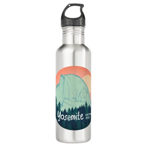 Yosemite National Park Half Dome Art Sunset Stainless Steel Water Bottle