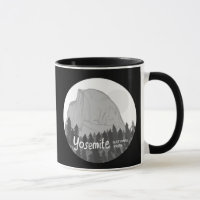 Yosemite National Park Half Dome Black White