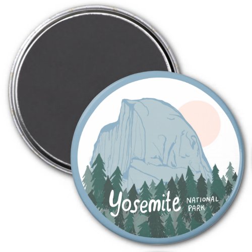 Yosemite National Park Half Dome Blue Magnet