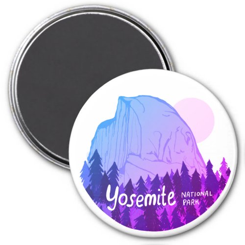 Yosemite National Park Half Dome Blue Purple Magnet