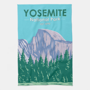 Yosemite National Park Half Dome California Kitchen Towel