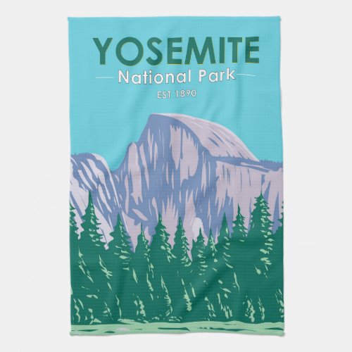 Yosemite National Park Half Dome California  Kitchen Towel