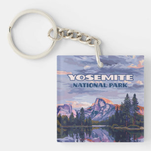 Yosemite National Park Half Dome California Sunset Keychain