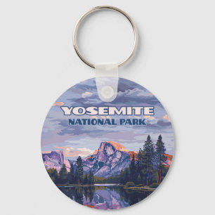 Yosemite National Park Half Dome California Sunset Keychain