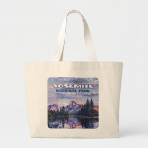 Yosemite National Park Half Dome California Sunset Large Tote Bag