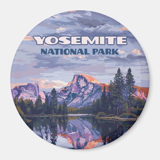 Yosemite National Park Half Dome California Sunset Magnet (Front)