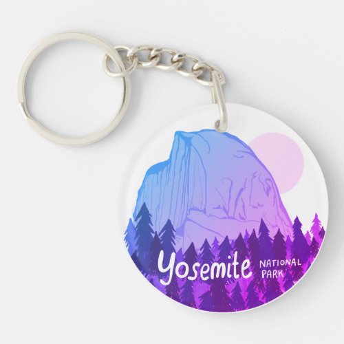 Yosemite National Park Half Dome Hiking Camping Keychain