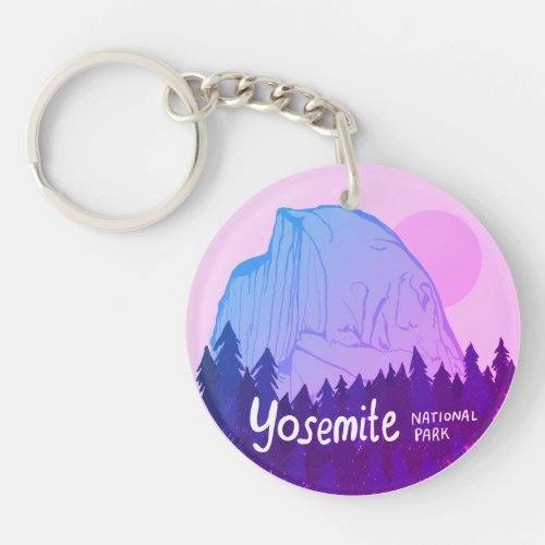 Yosemite National Park Half Dome Hiking Camping Keychain