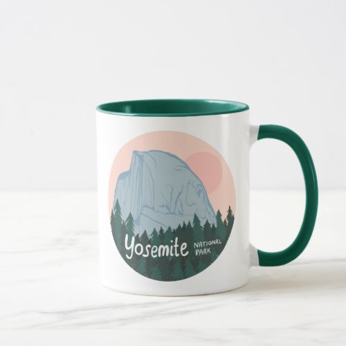 Yosemite National Park Half Dome Hiking Camping Mug