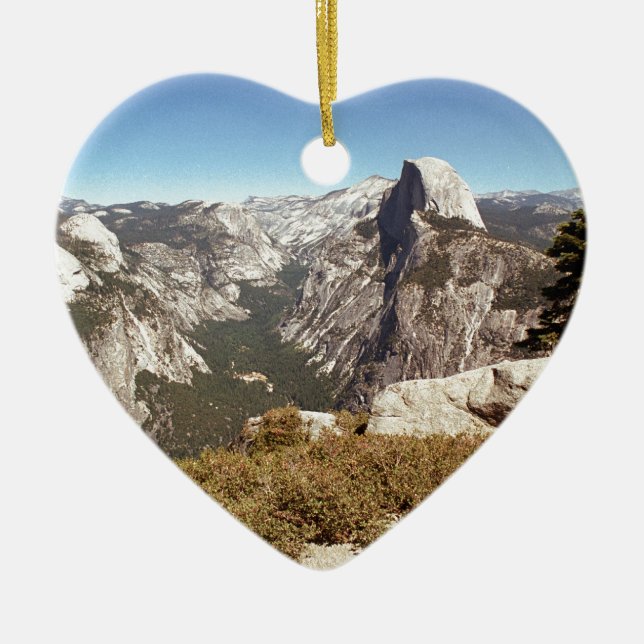 Yosemite National Park, Half Dome Mountain, USA Ceramic Ornament (Front)