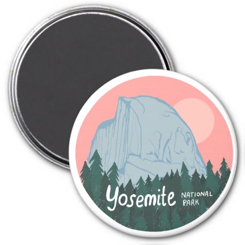 Yosemite National Park Half Dome Pink Magnet