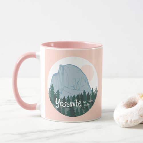 Yosemite National Park Half Dome Pink Mug