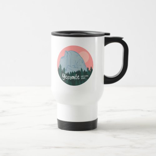 Yosemite National Park Half Dome Pink Travel Mug