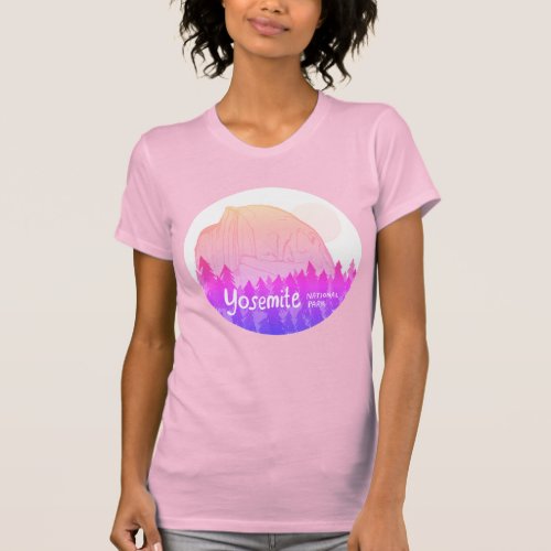 Yosemite National Park Half Dome Purple Pink T_Shirt
