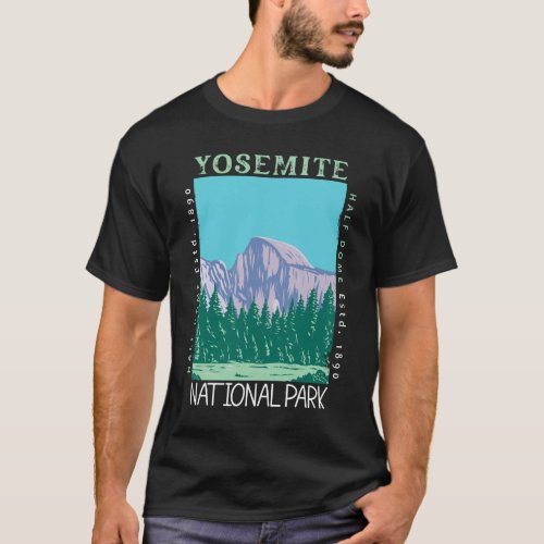 Yosemite National Park Half Dome Retro Distressed T_Shirt