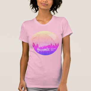 Yosemite National Park Half Dome Sunset Pink T-Shirt