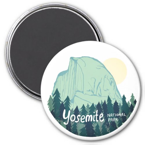 Yosemite National Park Half Dome Teal Green Magnet