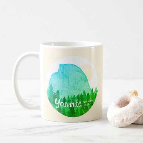 Yosemite National Park Half Dome Textured Coffee Mug