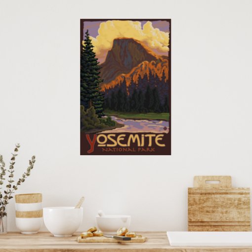 Yosemite National Park - Half Dome Travel Poster | Zazzle