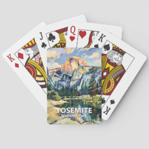 Yosemite National Park Half Dome Vibrant Van Gogh Poker Cards
