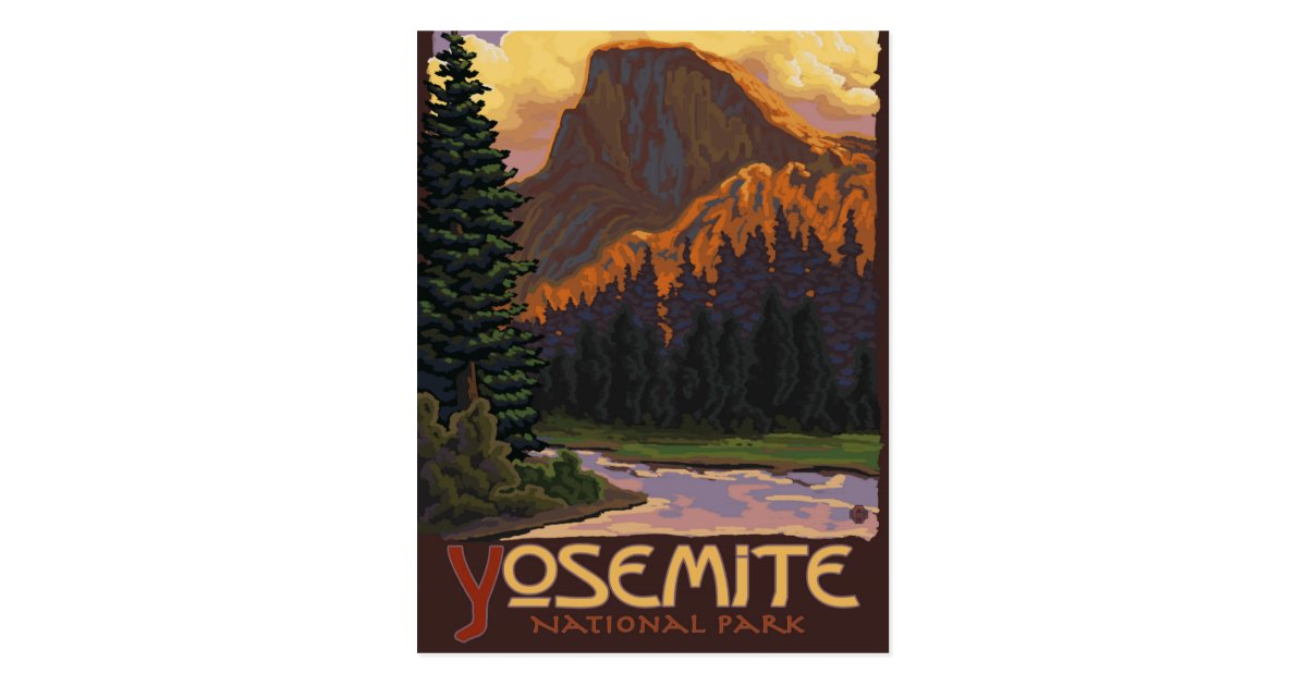 yosemite national park half dome vintage postcard postcard birthday invitations