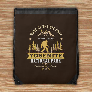 Yosemite National Park Home of the Big Foot Drawstring Bag