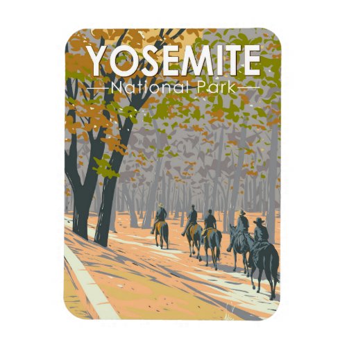 Yosemite National Park Horseback Riding Travel Art Magnet