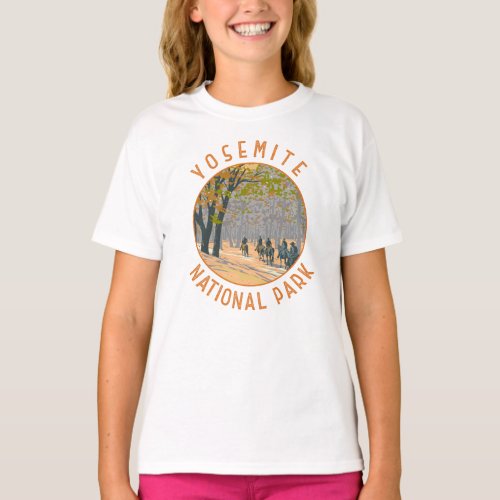 Yosemite National Park Horseback Riding Travel Art T_Shirt