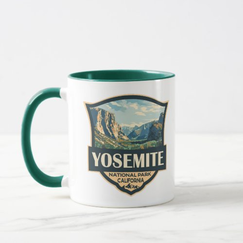 Yosemite National Park Illustration Retro Badge Mug