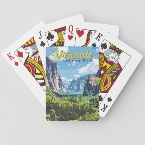 Yosemite National Park Illustration Travel Art Poker Cards