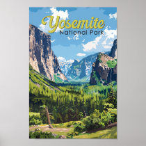 Yosemite National Park Illustration Travel Art