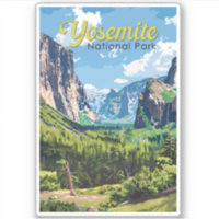Yosemite National Park Illustration Travel Art