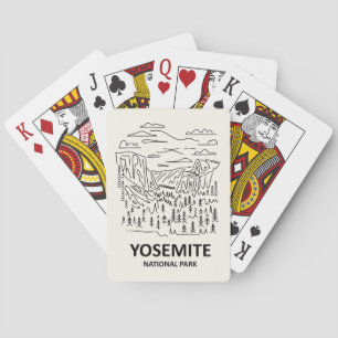 Yosemite National Park Line Art Poker Cards