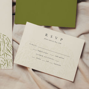 Yosemite National Park Line Art  Wedding RSVP Card