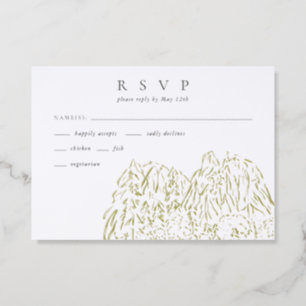 Yosemite National Park Line Art Wedding RSVP Letterpress Invitation