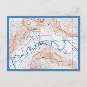 Yosemite National Park Map Postcard