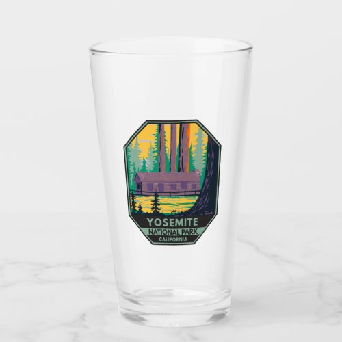 Yosemite National Park Mariposa Grove Cabin Retro Glass