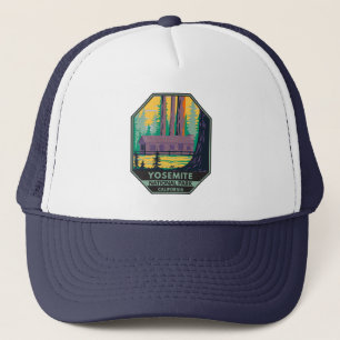 Yosemite National Park Mariposa Grove Cabin Retro Trucker Hat