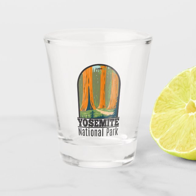 Yosemite National Park Mariposa Grove California Shot Glass (Front)