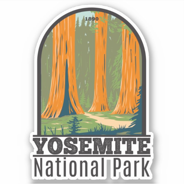 Yosemite National Park Mariposa Grove California Sticker (Front)