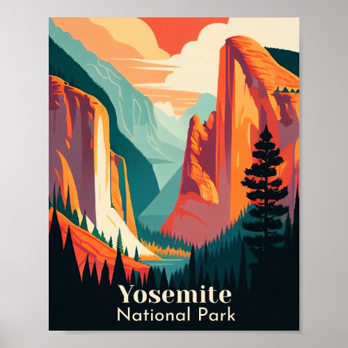 Yosemite National Park Minimalist Art Poster