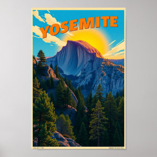 Yosemite National Park Minimalist Nature Poster