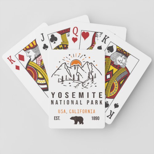 Yosemite National Park Minimalist Sunset Mountain Poker Cards