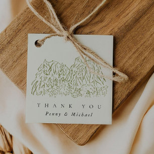 Yosemite National Park Mountain Art Thank You Favor Tags