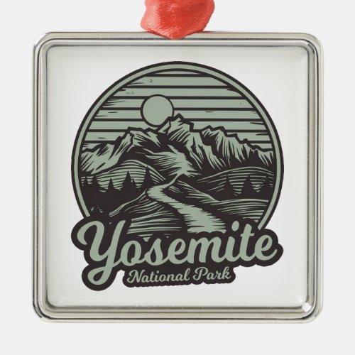 Yosemite National Park Mountain Trail Metal Ornament