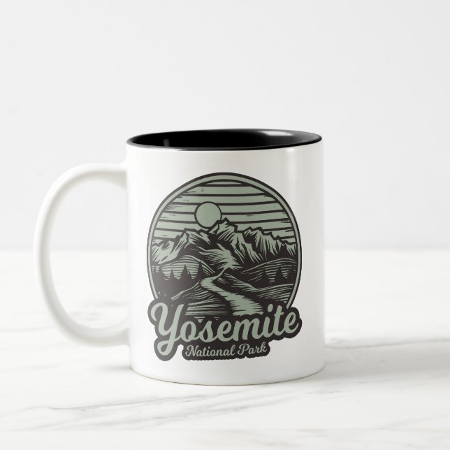 Yosemite National Park Mountain Trail Two-Tone Coffee Mug (Left)