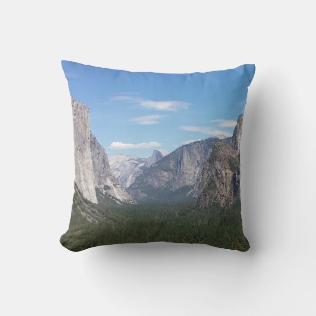 Yosemite National Park Mountain Valley Scenic Throw Pillow (Front)