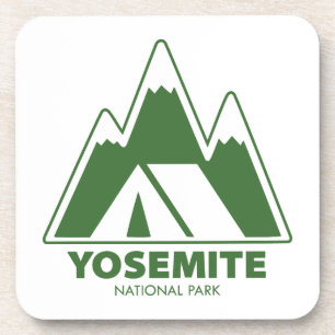 Yosemite National Park Mountains Camping Beverage Coaster