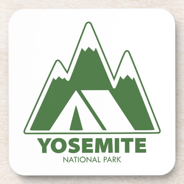 Yosemite National Park Mountains Camping Beverage Coaster (Front)