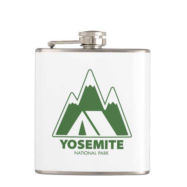 Yosemite National Park Mountains Camping Flask (Front)